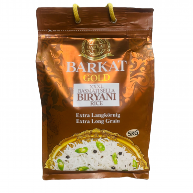 BASMATI ryžiai BARKAT GOLD XXXL Sella 1121, 5 kg