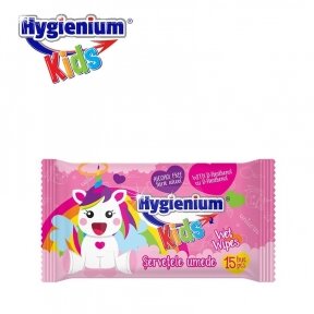 Drėgnosios servetėlės HYGIENIUM UNICORN PINK, 15 vnt