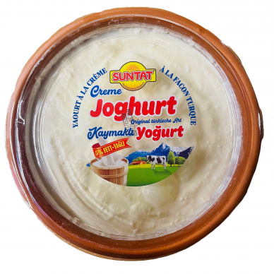 Grietinėlės-jogurto kremas (Kaymak) 5% moliniame indelyje SUNTAT , 700 g 1