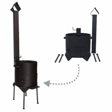 Krosnelė kazanui 16L - 22L 3mm su kaminu 1