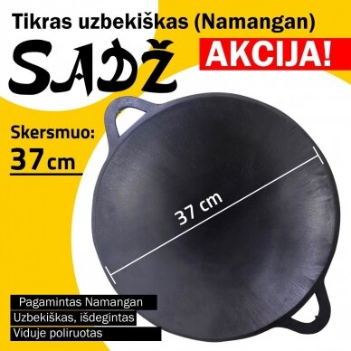 Užbekiška šlifuota keptuvė (Sadž) 37cm