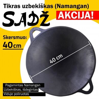 Užbekiška šlifuota keptuvė (Sadž) 40cm