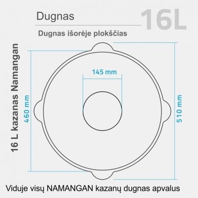 Užbekiškas kazanas 16 L (Namangan) plokščias dugnas 3